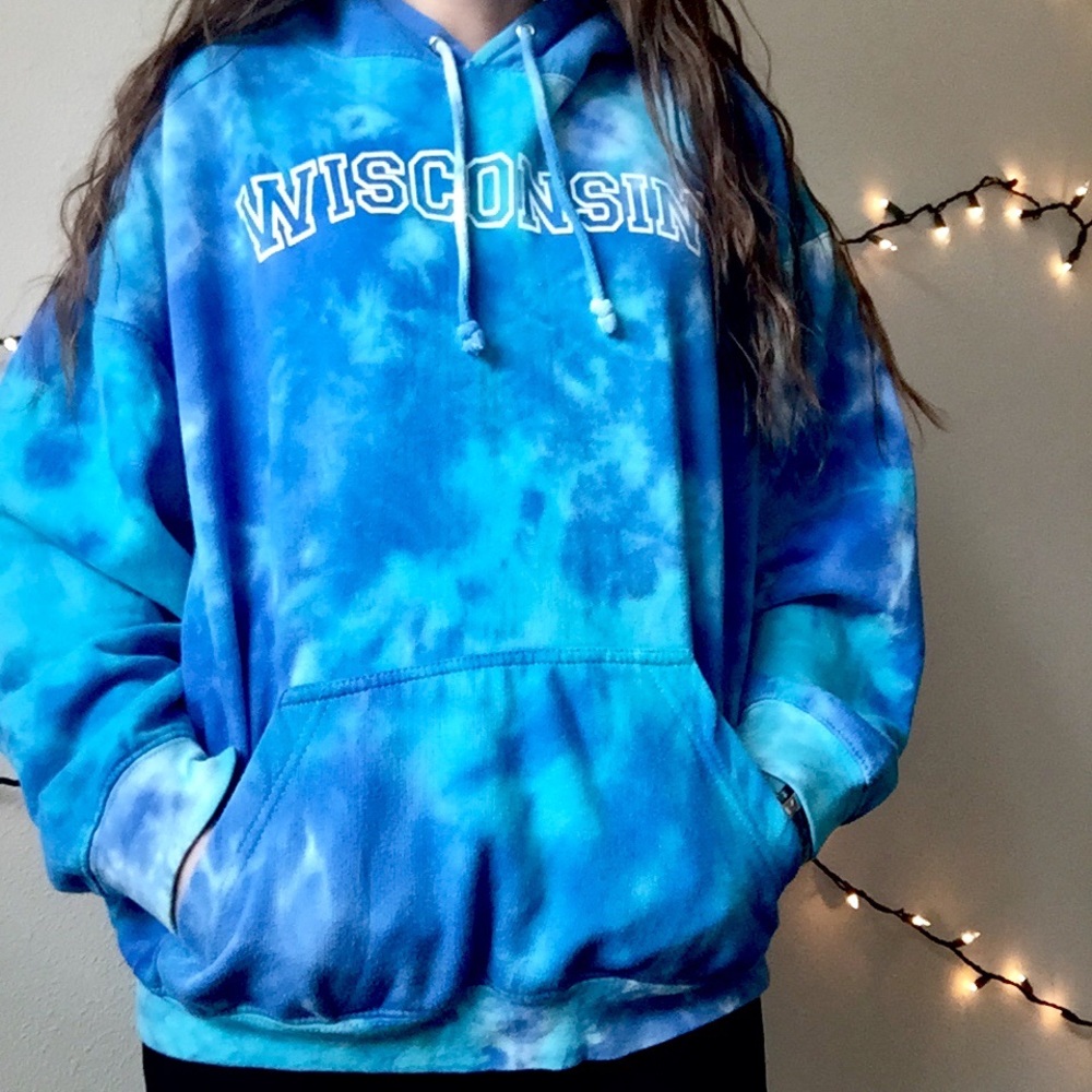 Wisconsin Exist tie dye hoodie oversized comfy